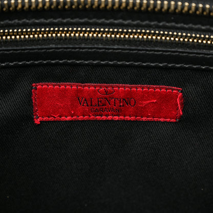 Valentino Garavani Vitello Rockstud Double Handle Tote Black 6 of 14