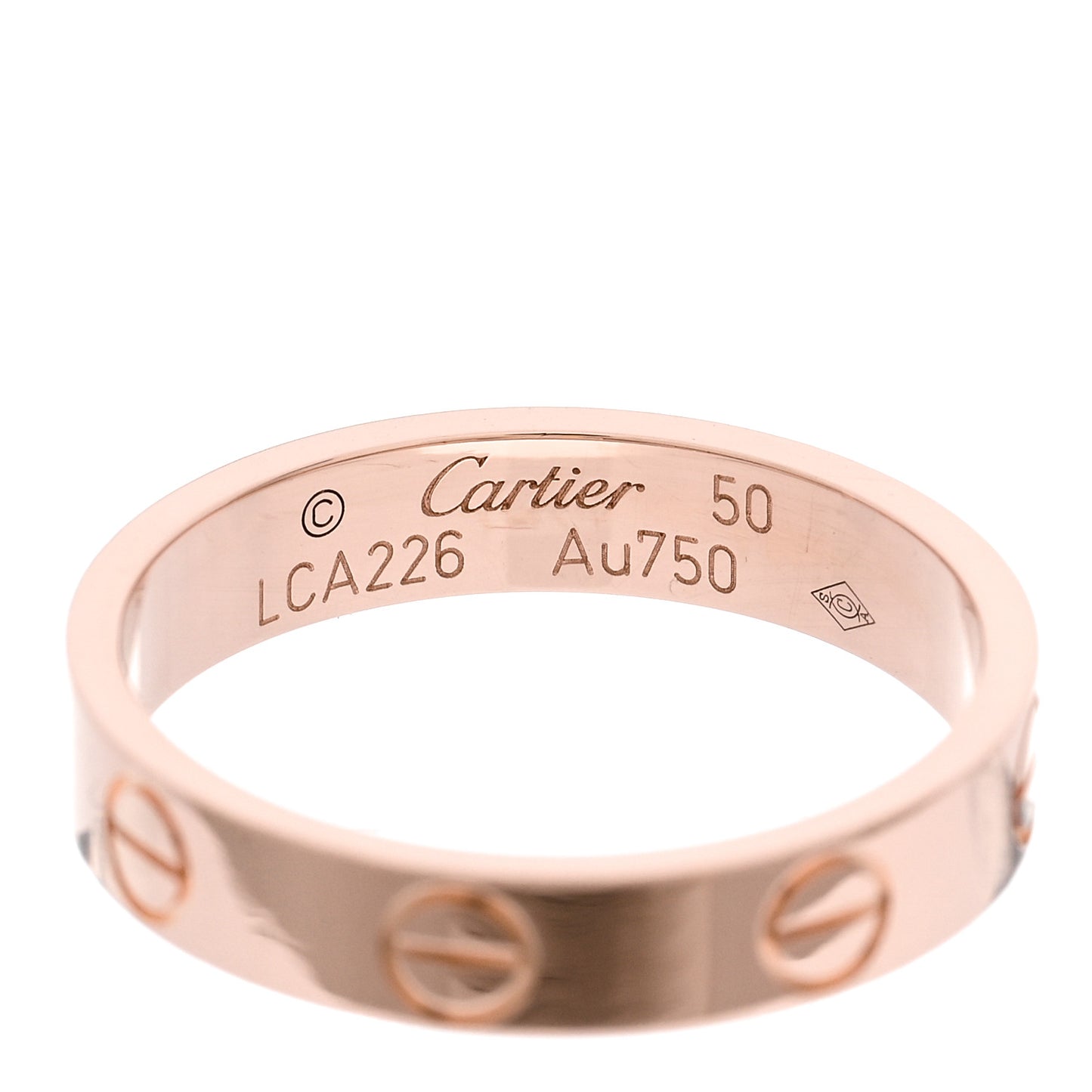 18K Pink Gold 3.5mm LOVE Wedding Band Ring 50 5.25