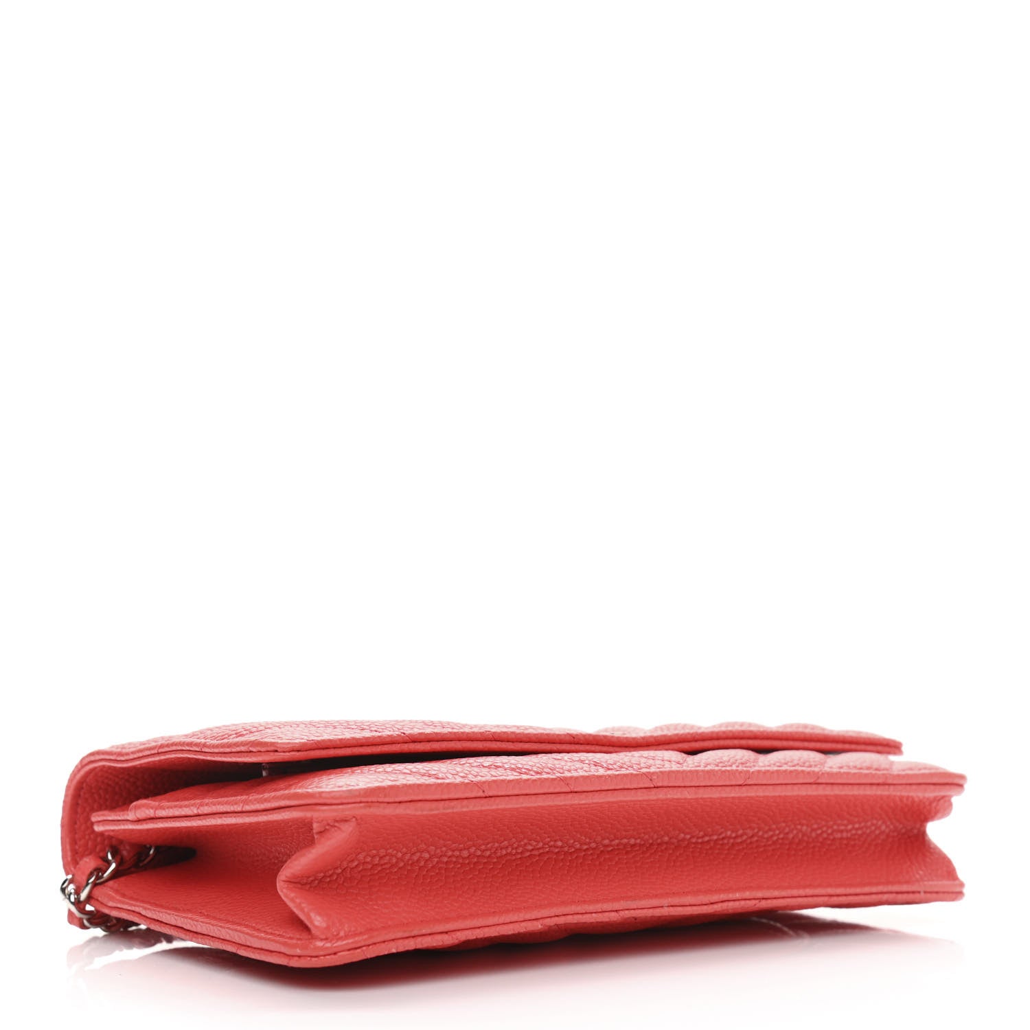 Chanel Caviar Chevron Quilted Wallet On Chain WOC Coral 4 of 11