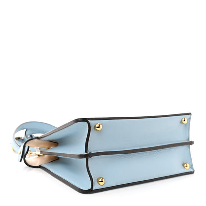 Fendi Vitello Seta Shiny Nappa Small Peekaboo I SEE U Satchel Azzurro Baby Camelia 4 of 11