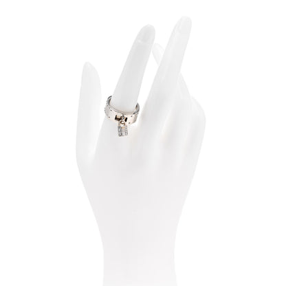 Hermes 18K White Gold Diamond Kelly Lock Ring 56 7.5 2 of 4