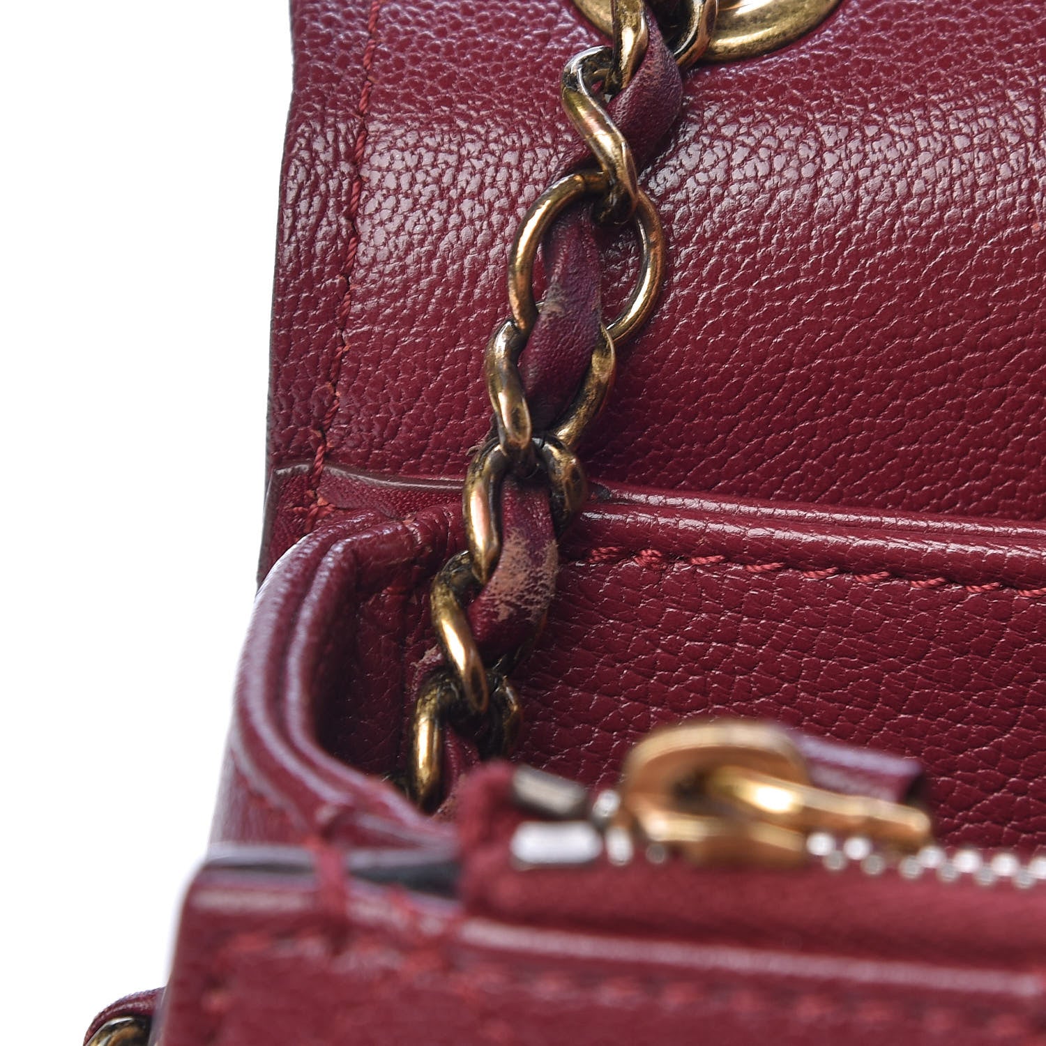 Chanel Shiny Calfskin Goatskin Quilted Small Coco Curve Messenger Flap Burgundy 21 of 22