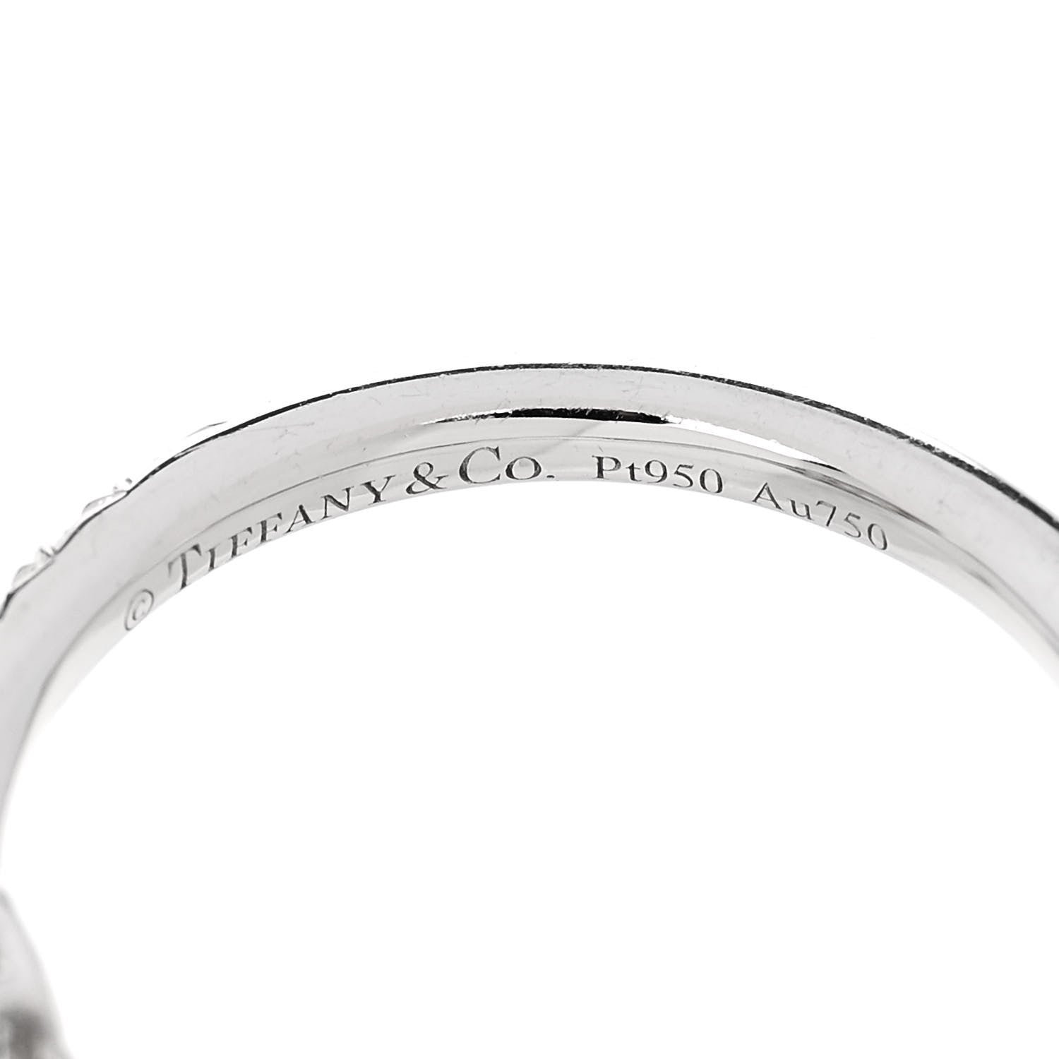 Tiffany Platinum 18K Yellow Gold Fancy Yellow Diamond .26ct Soleste Engagement Ring 51 5.75 5 of 7