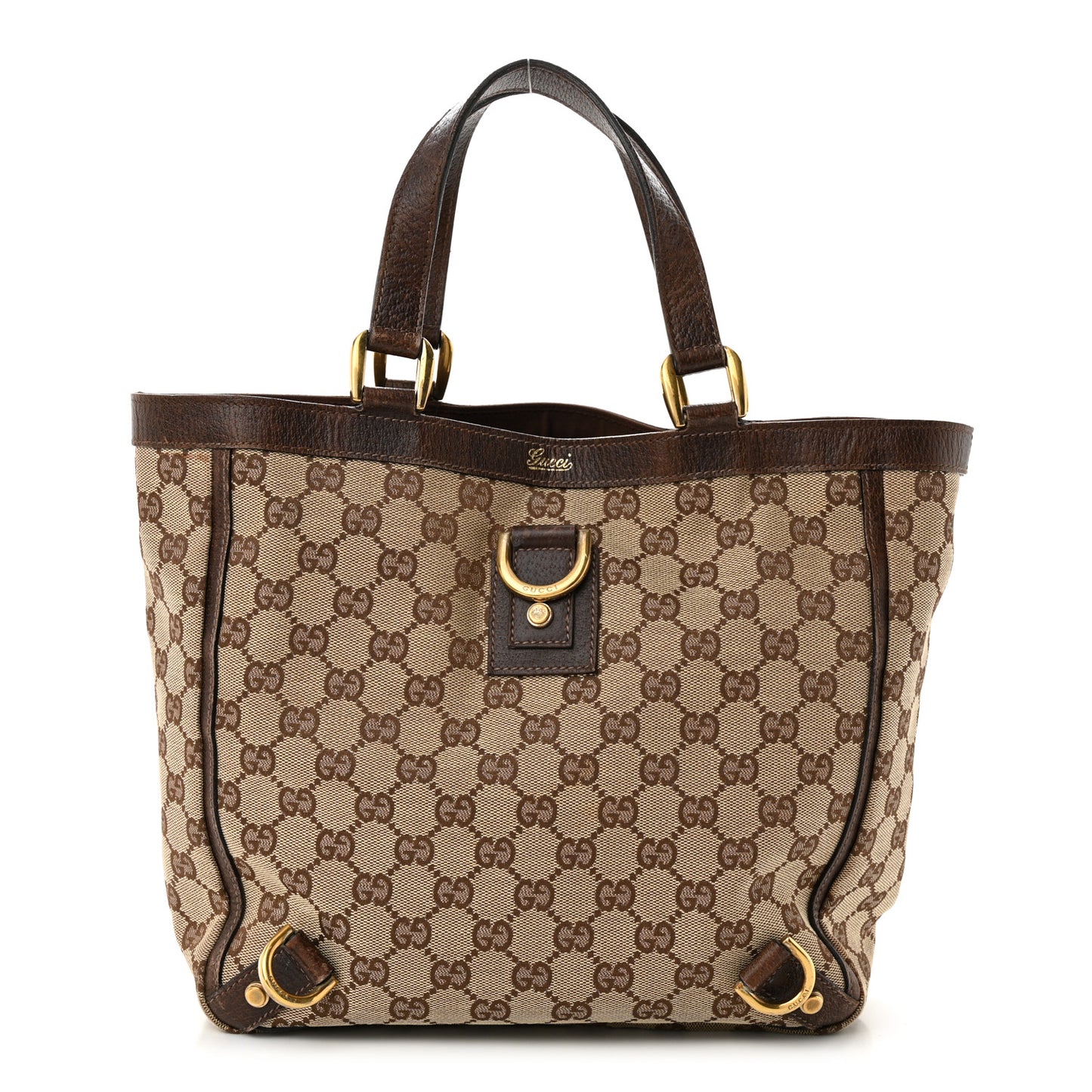Monogram Small Gold D Ring Tote Brown