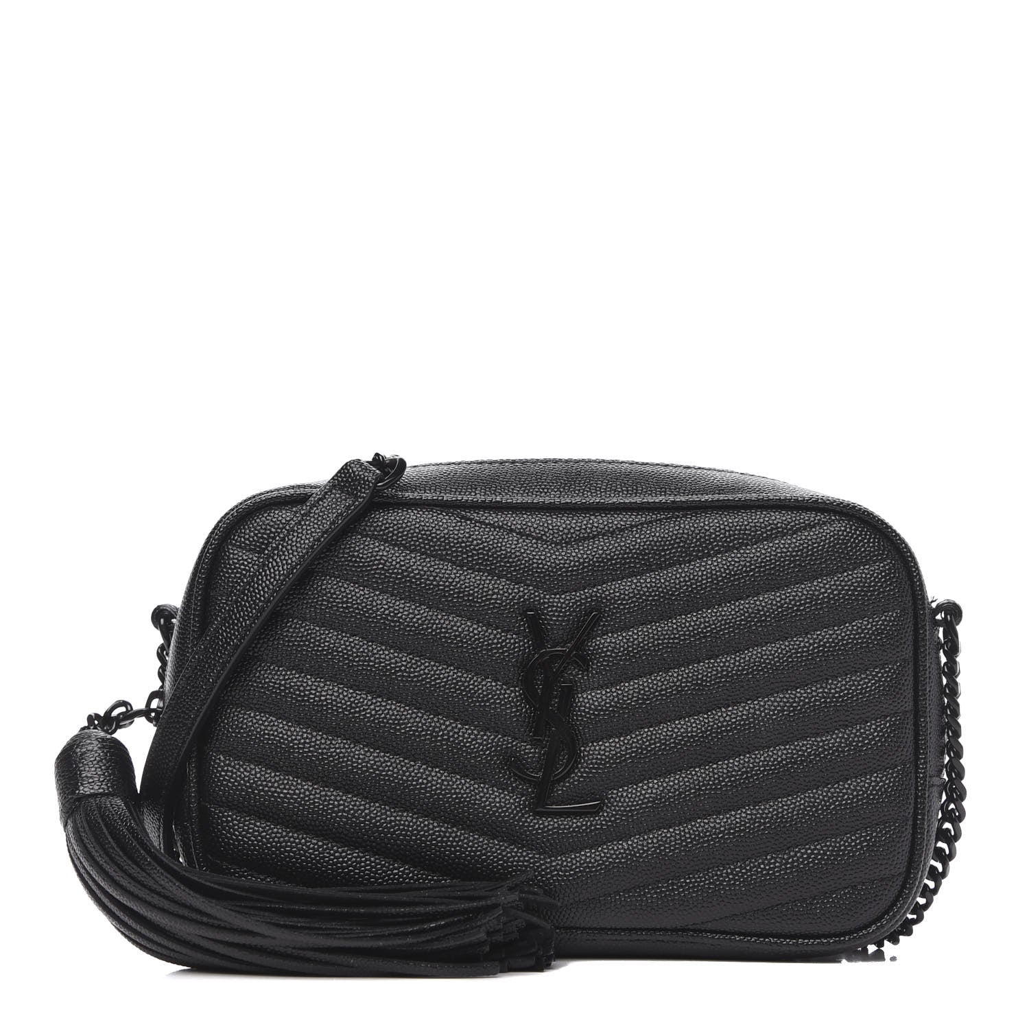Saint Laurent Grain De Poudre Matelasse Monogram Mini Lou Camera Bag Black 1 of 11