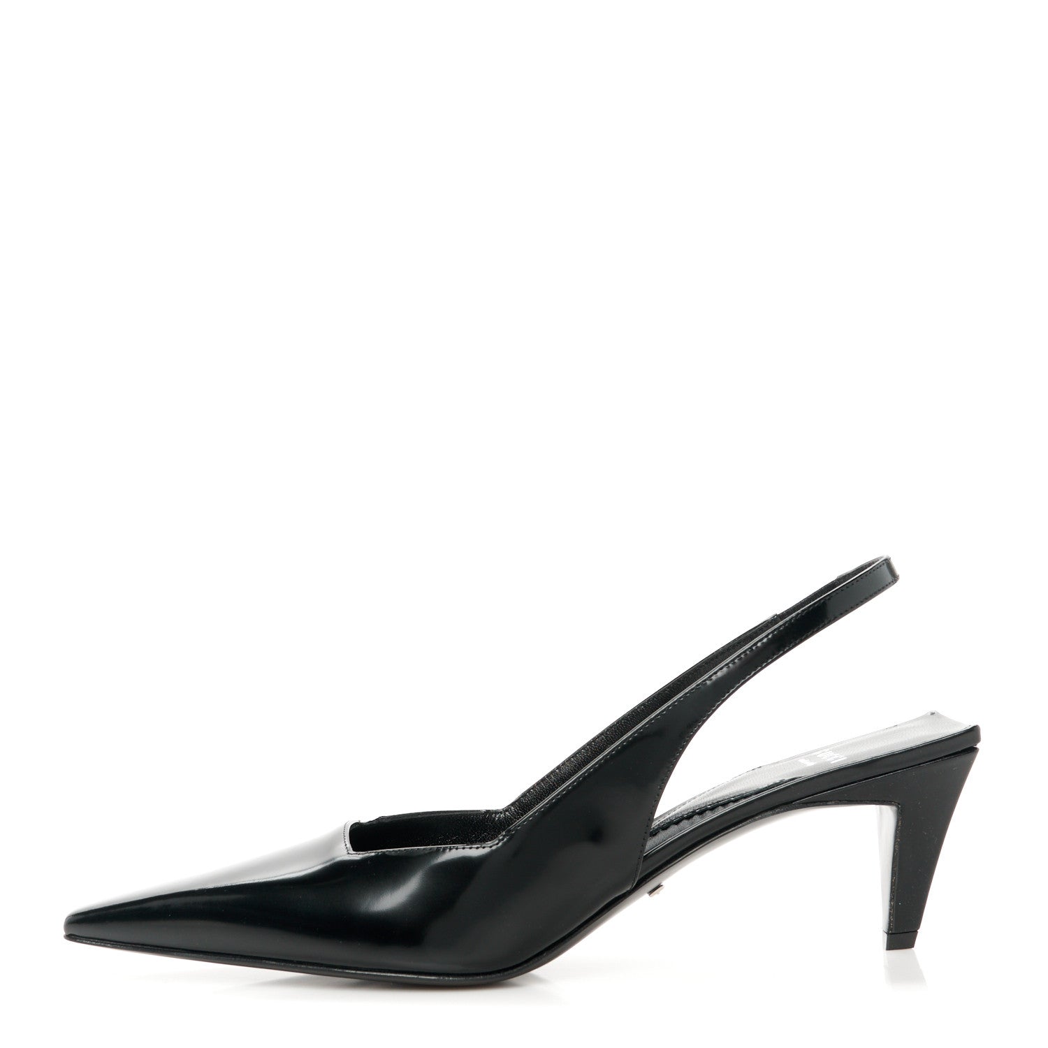 Gucci Nappa Mallory Pointed Toe Slingback Sandal 39 Black 1 of 9