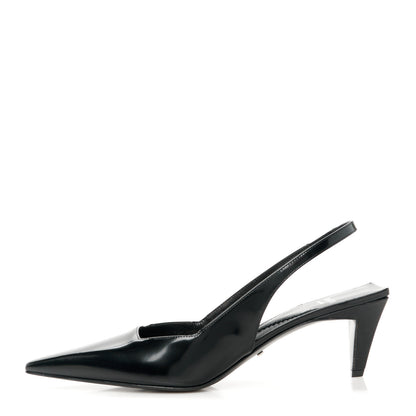 Gucci Nappa Mallory Pointed Toe Slingback Sandal 39 Black 1 of 9