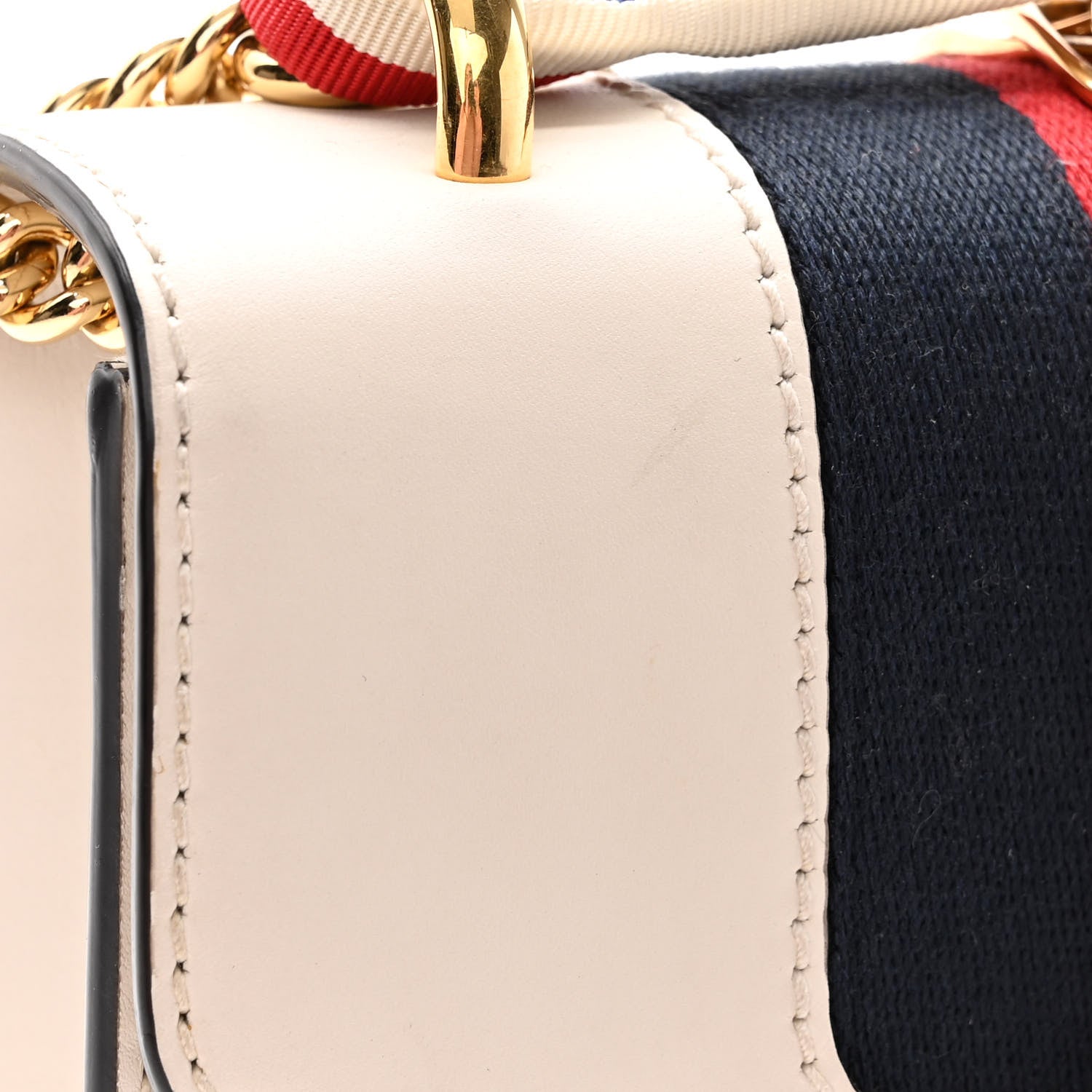 Gucci Calfskin Mini Sylvie Chain Shoulder Bag White 12 of 13