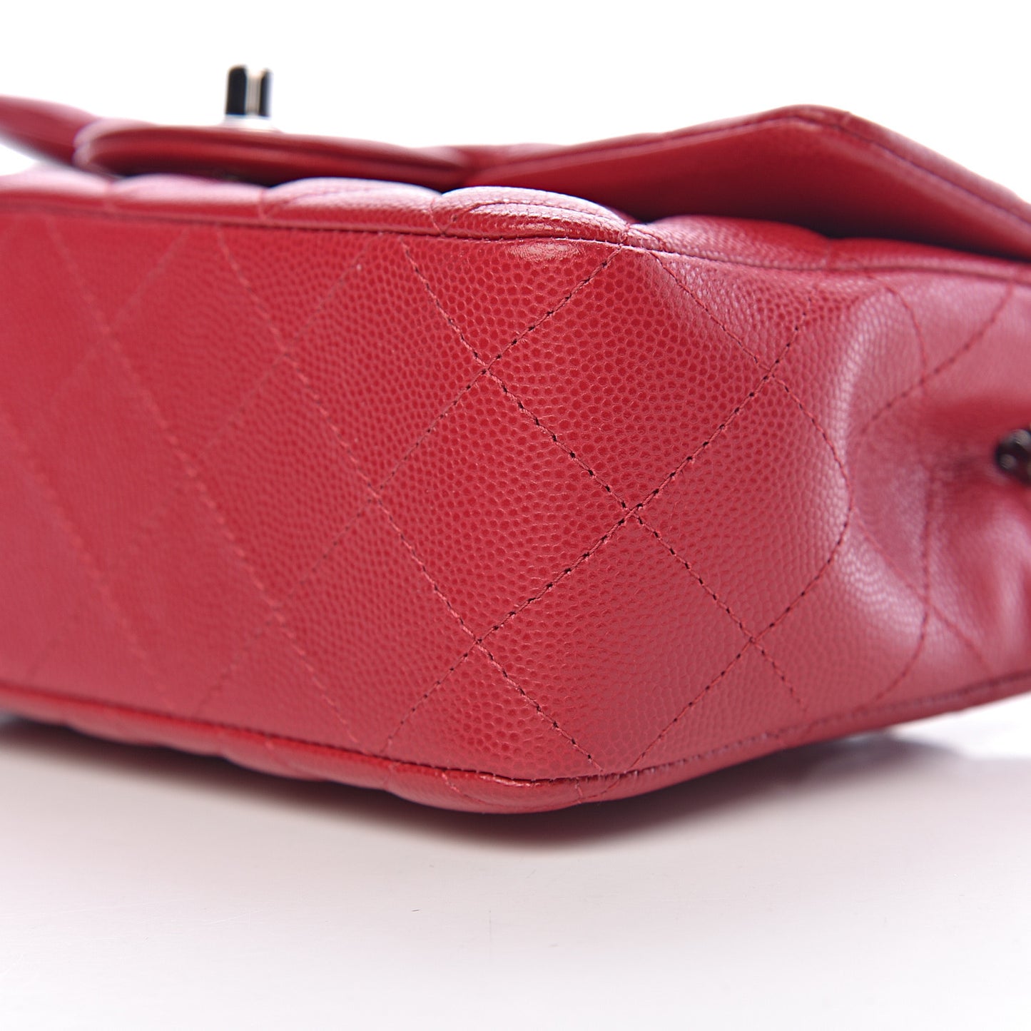 Caviar Quilted Mini Rectangular Flap Dark Pink