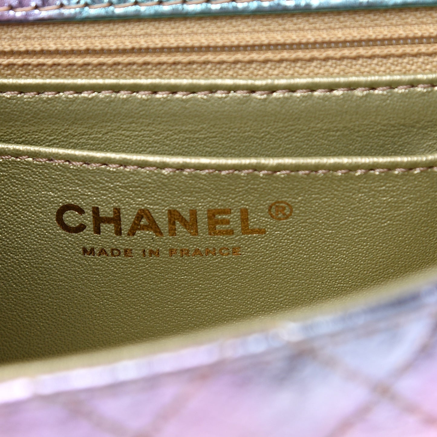 Metallic Goatskin Quilted Mini 2.55 Reissue Flap Multicolor