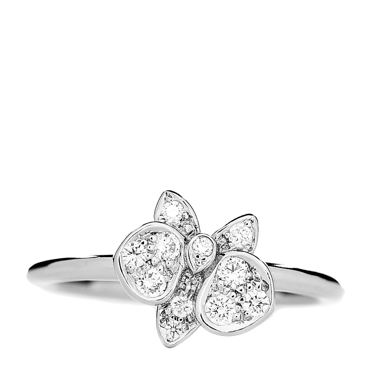 18K White Gold Diamond Caresse D'Orchidees Par Ring 48 4.5