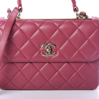 Chanel Lambskin Quilted Small Trendy CC Dual Handle Bag Dark Pink 8 of 10