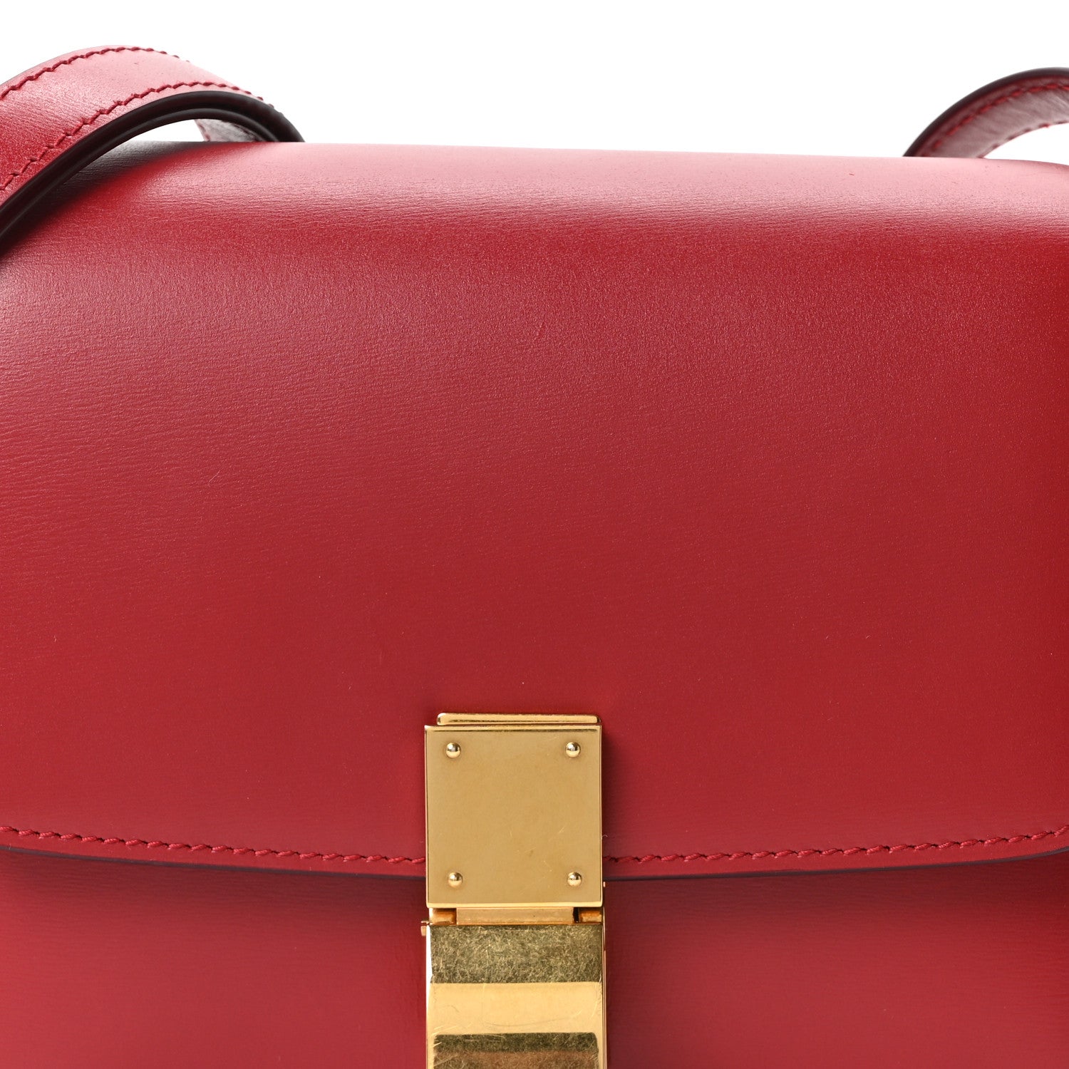 Celine Box Calfskin Small Classic Box Flap Bag Red 8 of 10