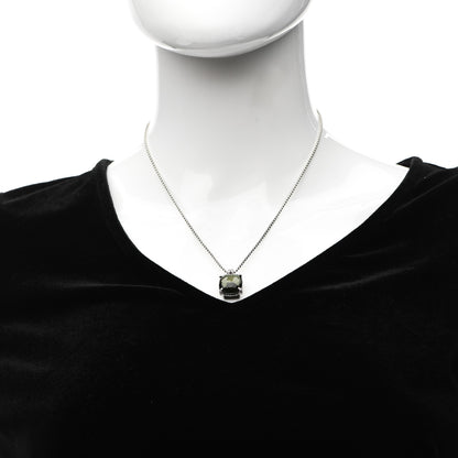 David Yurman Sterling Silver Diamond Green Orchid 14mm Chatelaine Pendant Necklace 2 of 4