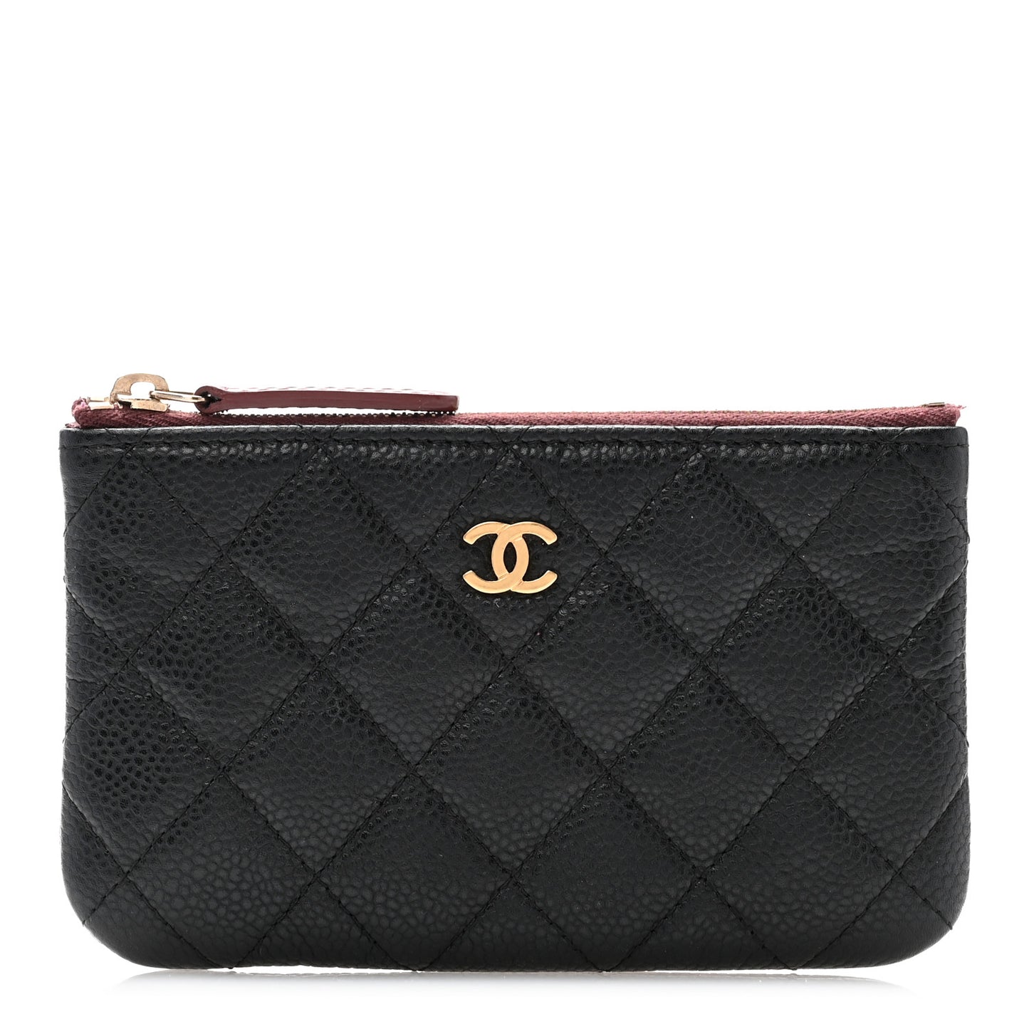 Caviar Quilted Small Cosmetic Case Black