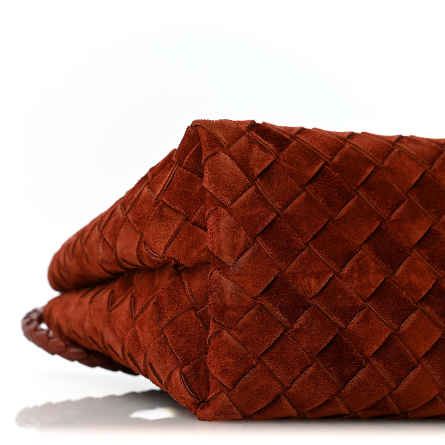 Suede Intrecciato Small Andiamo Shoulder Bag Rust