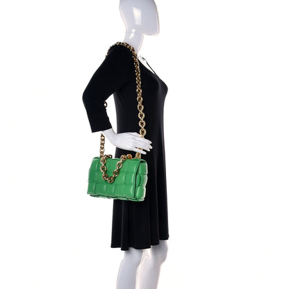 Bottega Veneta Lambskin Maxi Intreccio Padded Chain Cassette Crossbody Bag Grass 2 of 9