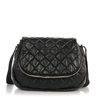 Chanel Coated Canvas Quilted Expandable Messenger Black 1 of 7