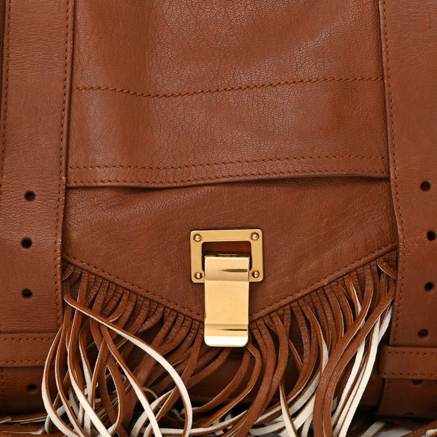 Lambskin Fringe PS1 Crossbody Pouch Dune