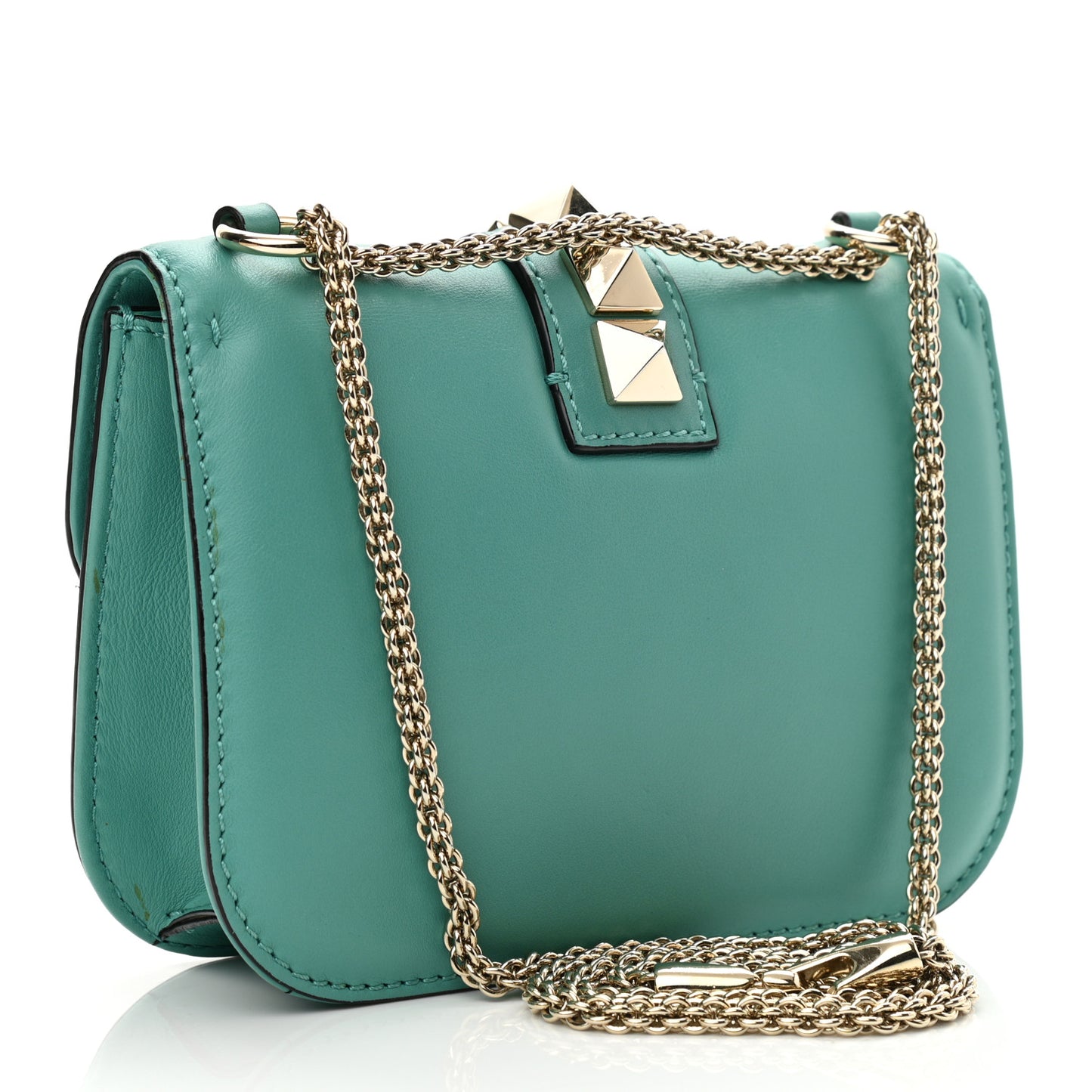 Vitello Small Glam Lock Rockstud Flap Colibri