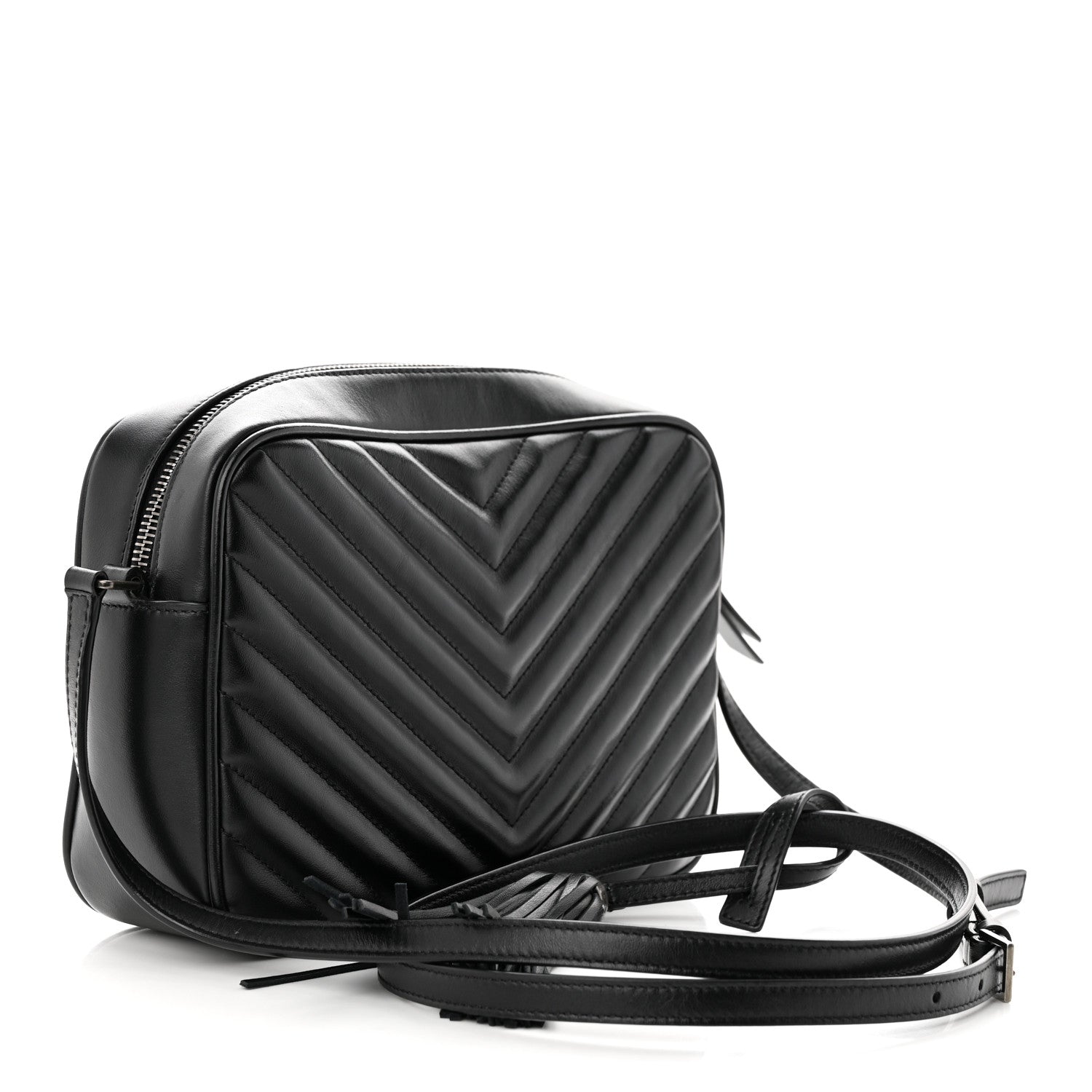 Saint Laurent Calfskin Matelasse Monogram Lou Camera Bag Black 3 of 12