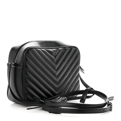 Saint Laurent Calfskin Matelasse Monogram Lou Camera Bag Black 3 of 12