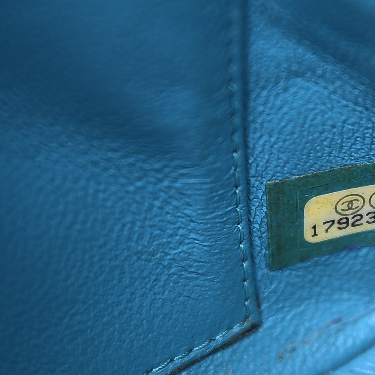 Patent Quilted Extra Mini Flap Blue