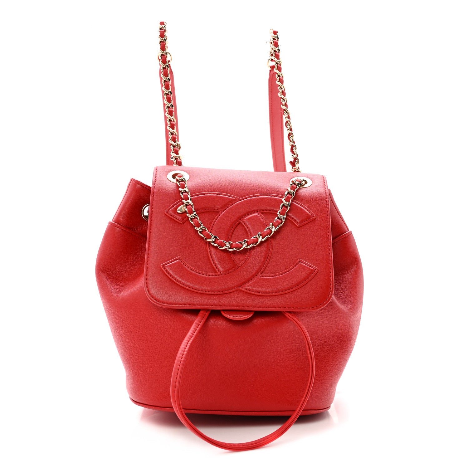 Chanel Lambskin CC Mania Backpack Red 1 of 12