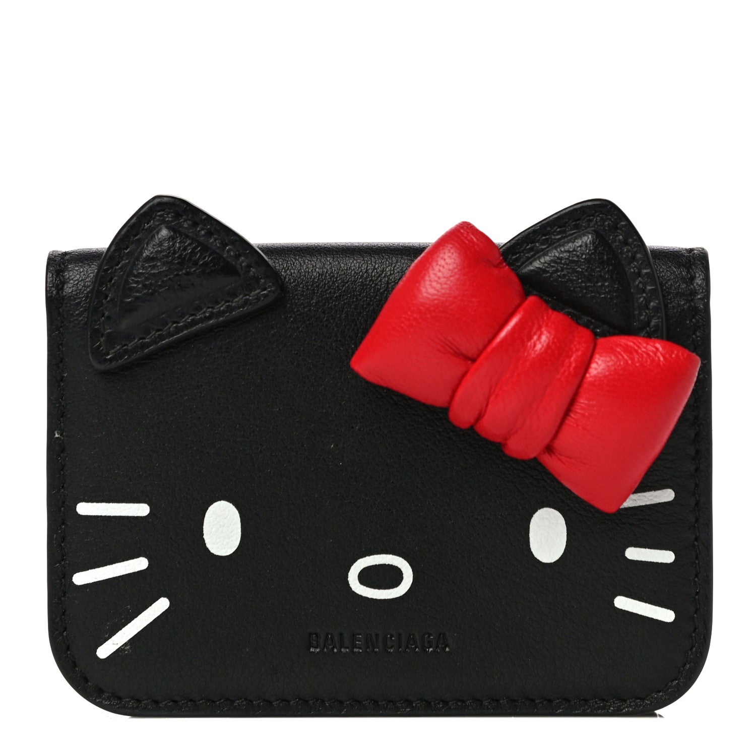 Balenciaga Calfskin Hello Kitty Mini Wallet Black 1 of 12