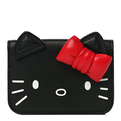 Balenciaga Calfskin Hello Kitty Mini Wallet Black 1 of 12