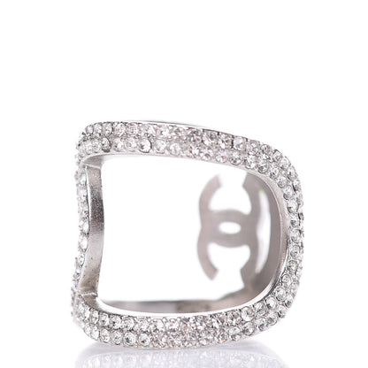 Chanel Crystal CC Ring 5.5 Silver 3 of 5