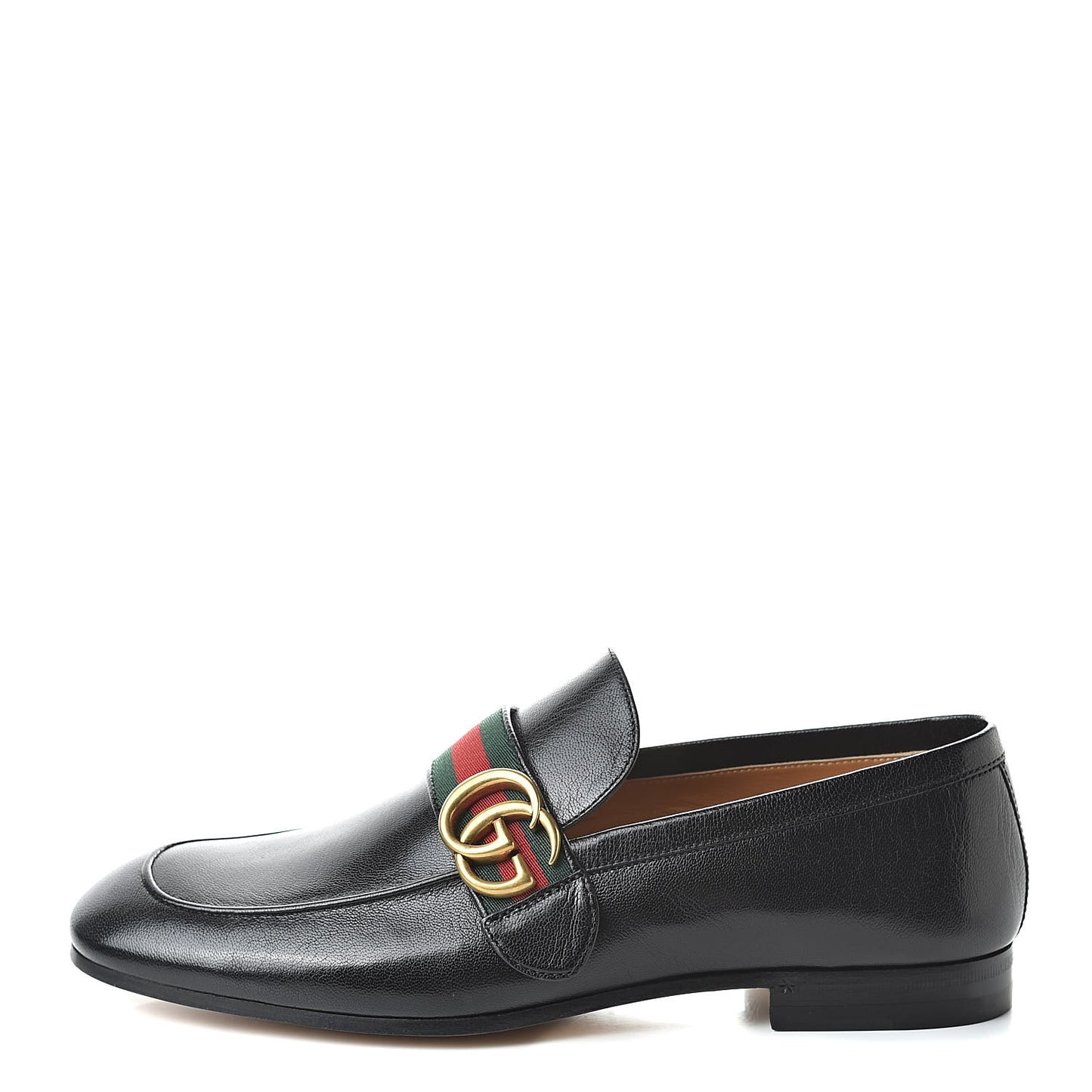 Goatskin Web Mens GG Loafers 6.5 Black