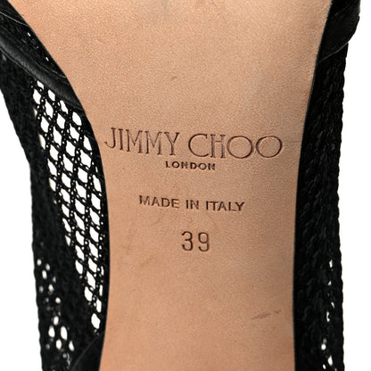 Jimmy Choo Mesh Calfskin Pointy Toe Romy 100 Pumps 39 Black 6 of 7