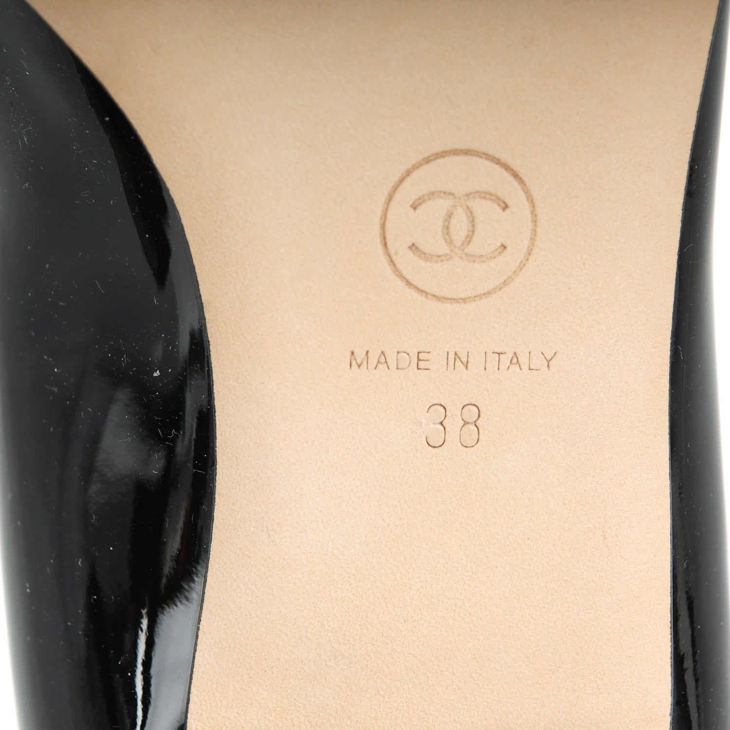 Chanel Patent Calfskin Cap Toe Ballerina Flats 38 Black 6 of 7