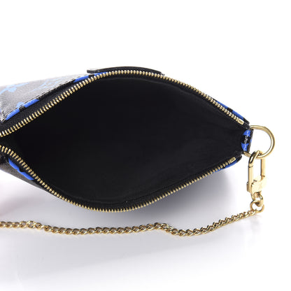 Louis Vuitton Colored Monogram Mini Pochette Accessories Blue Black 5 of 6