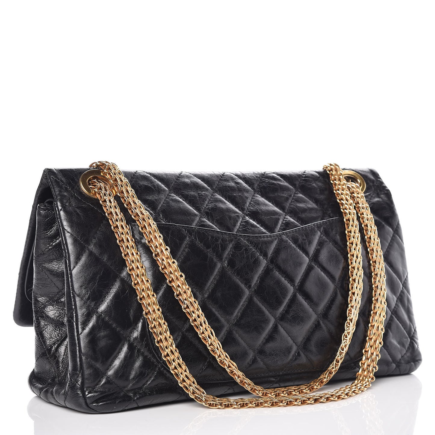 Aged Calfskin Quilted 2.55 Reissue 228 Flap Black