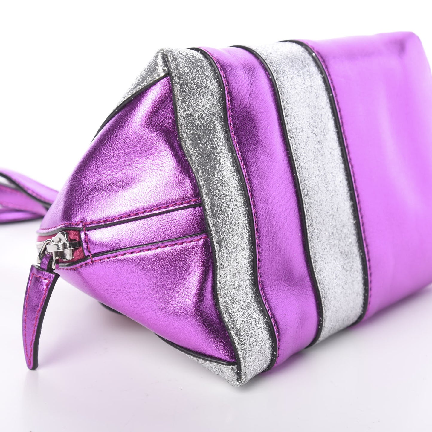 Metallic Calfskin Childrens Zoo Bee Bag Purple