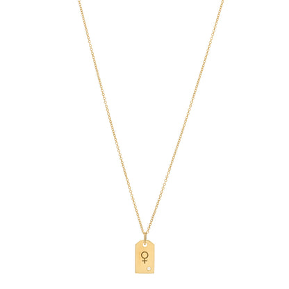 Tiffany 18K Yellow Gold Diamond Mini Tag Pendant Necklace 1 of 3