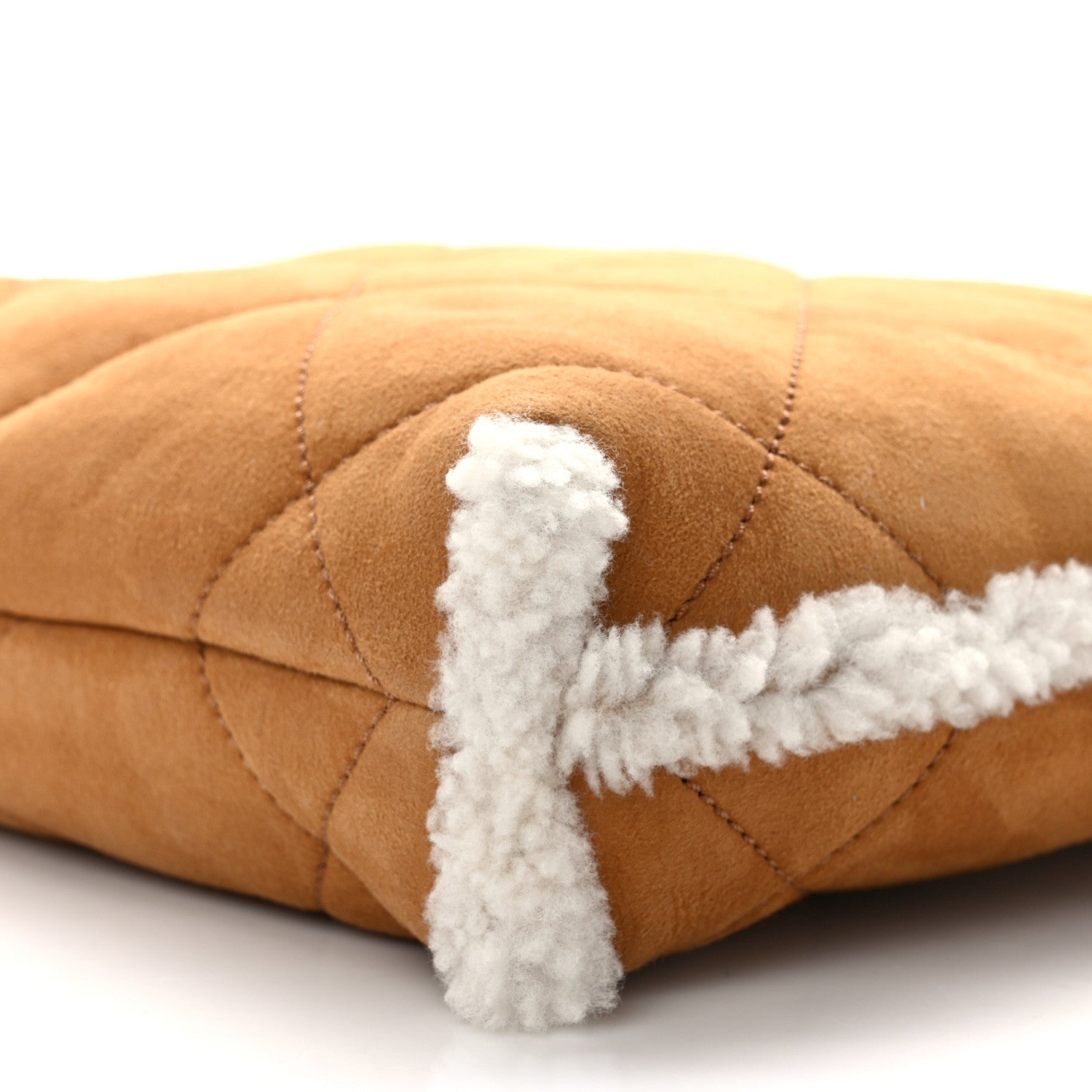 Chanel Suede Shearling Quilted Small Chanel 22 Brown White 9 of 14