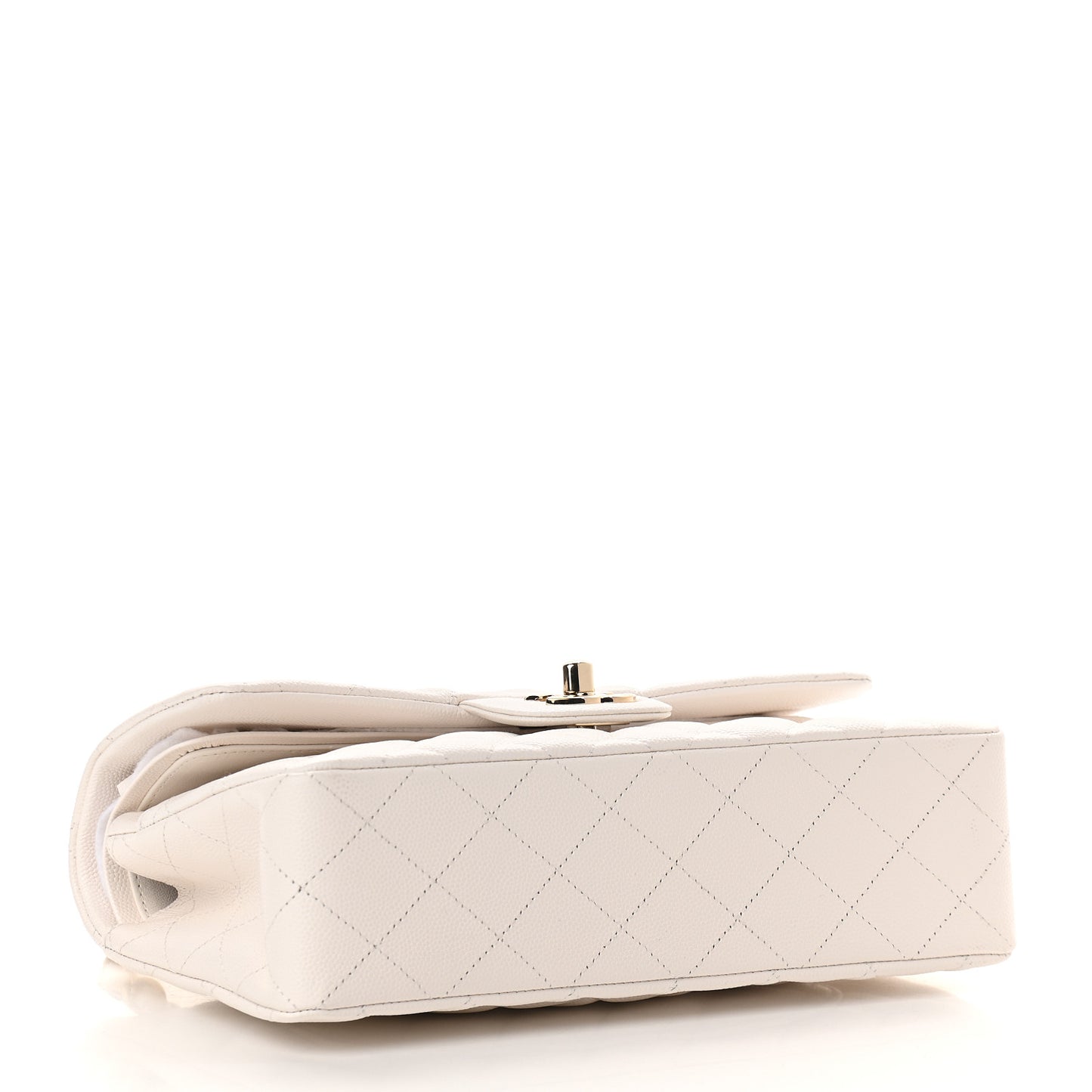 Caviar Quilted Small Double Flap White