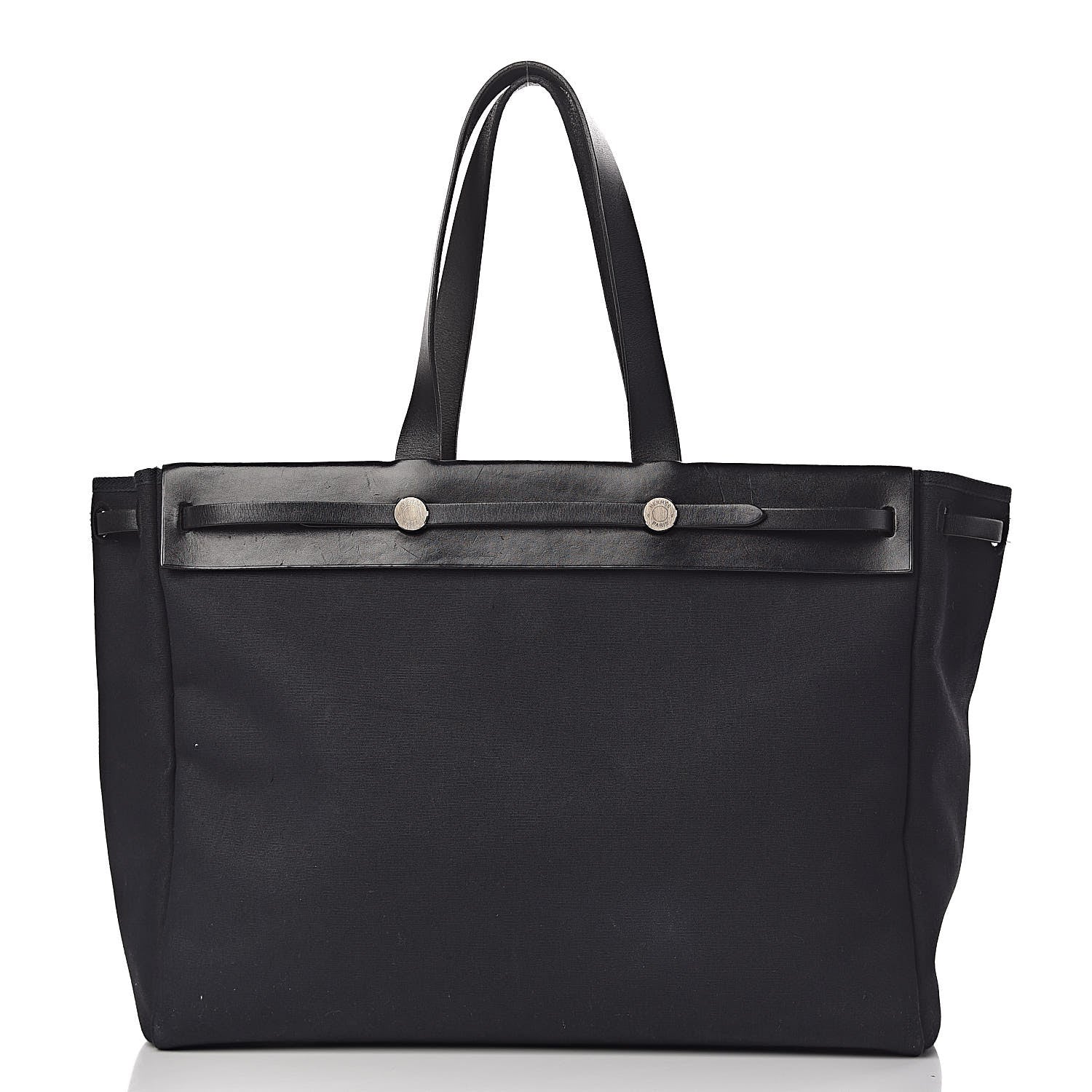 Hermes Toile Vache Hunter Herbag Cabas MM Black 3 of 20