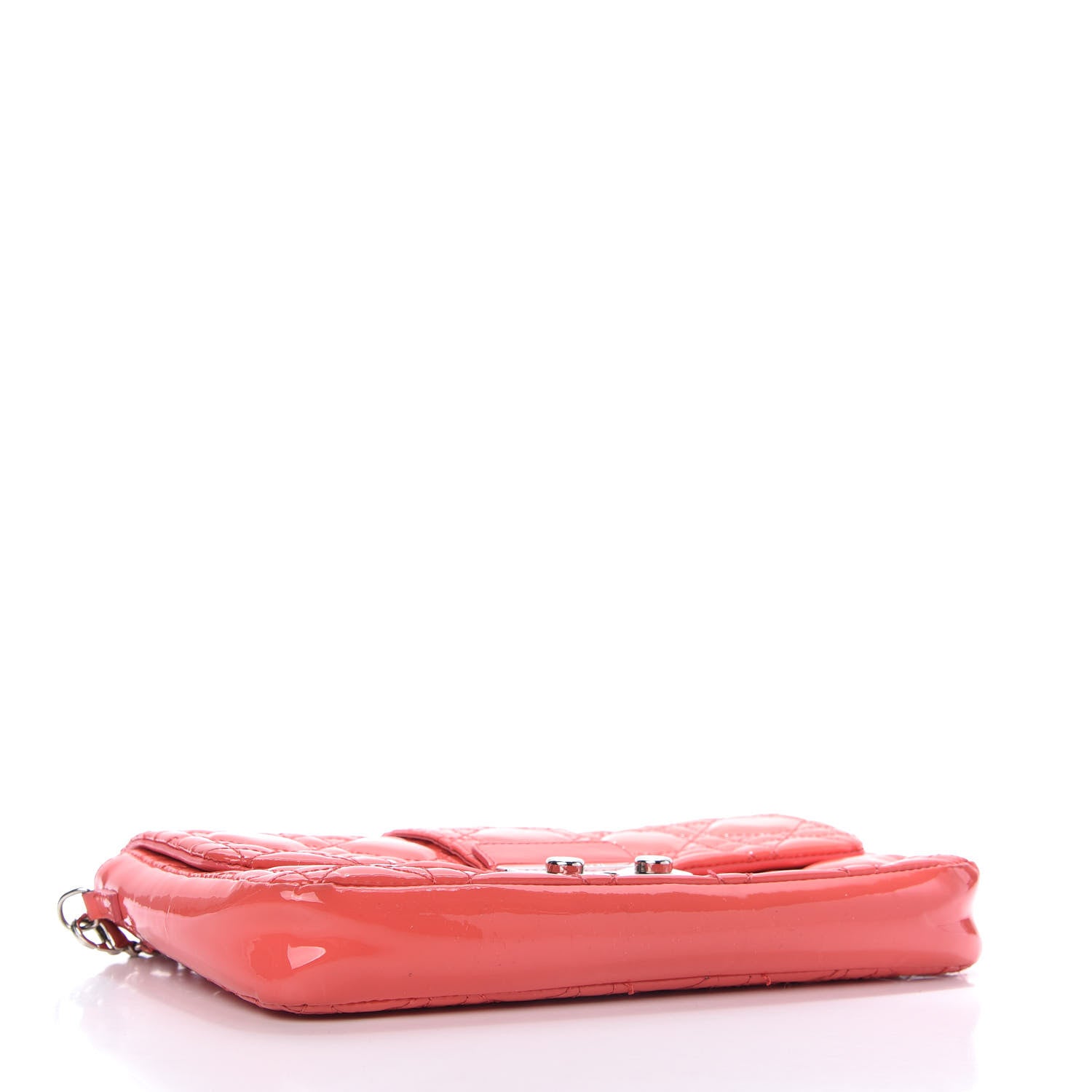 Christian Dior Patent Cannage New Lock Pouch Coral 4 of 9