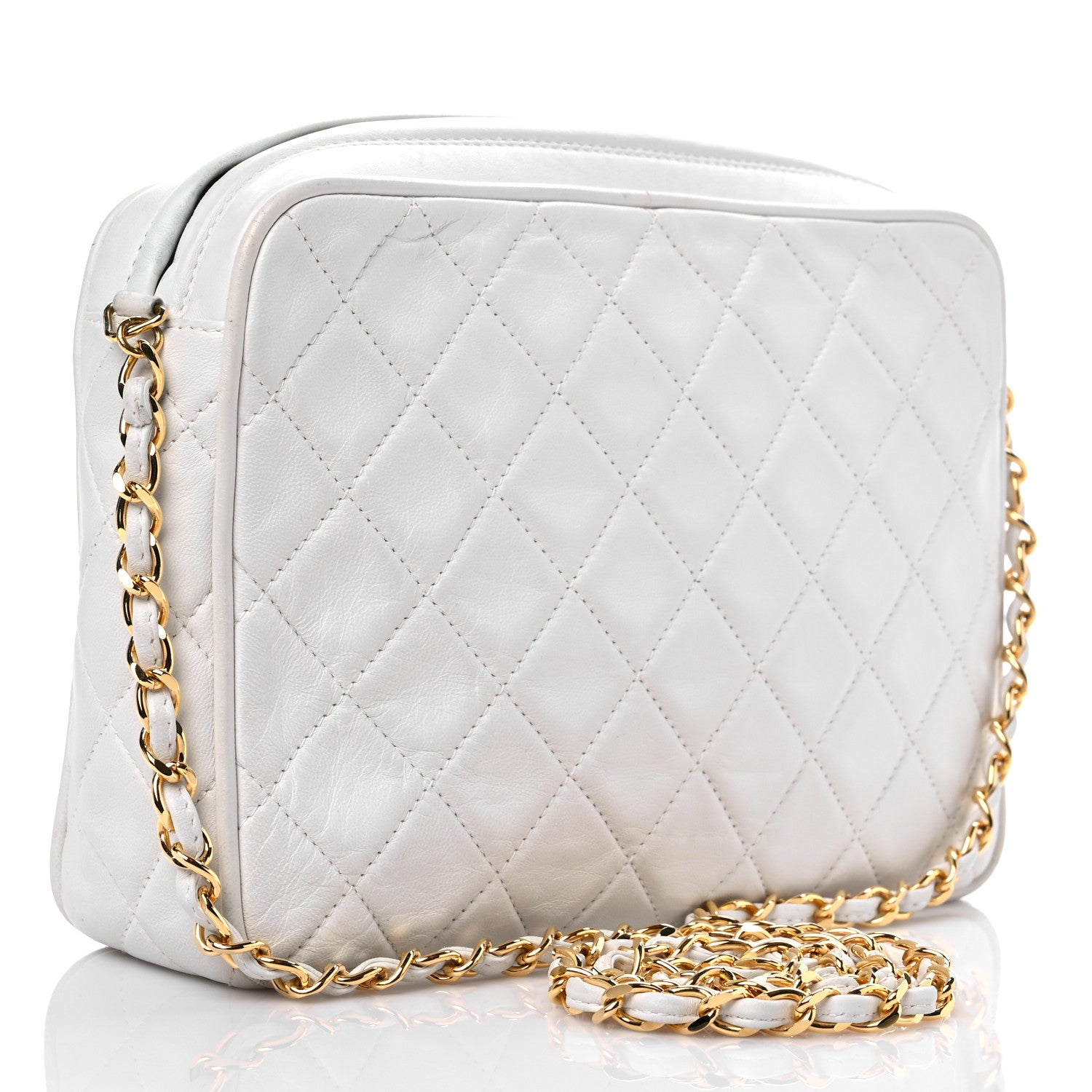 Chanel Lambskin Quilted Tassel Camera Case White 2 of 14