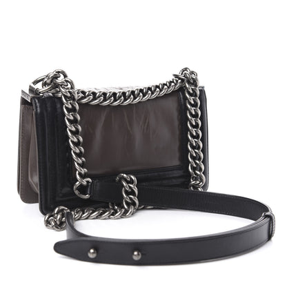 Chanel Glazed Calfskin Small Boy Flap Black Brown 3 of 14