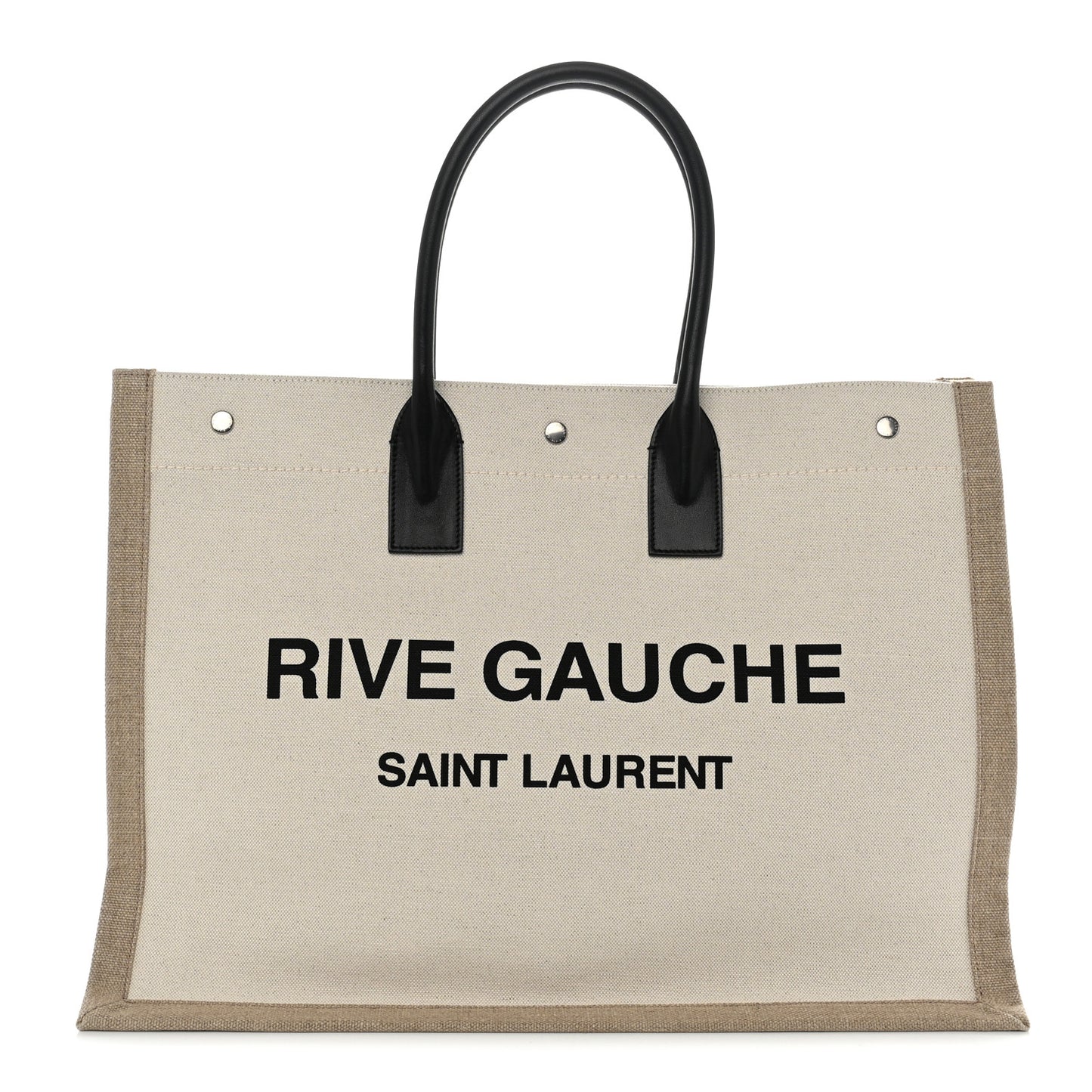 Linen Calfskin Rive Gauche Tote Greggio Natural