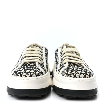 Gucci GG Monogram Jacquard Womens 1977 Tennis Platform 52mm Sneakers 36.5 Black Mystic White 3 of 7