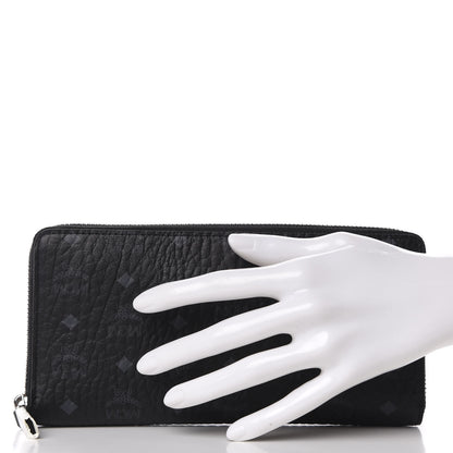 MCM Visetos Large Zip Around Wallet Black 2 of 8