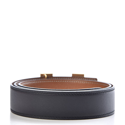 Hermes Box Epsom 32mm Guilloche H Belt 90 Black Gold 3 of 8