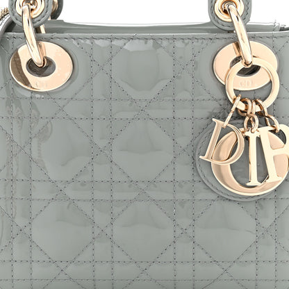 Christian Dior Patent Cannage Mini Lady Dior Grey Stone 8 of 11