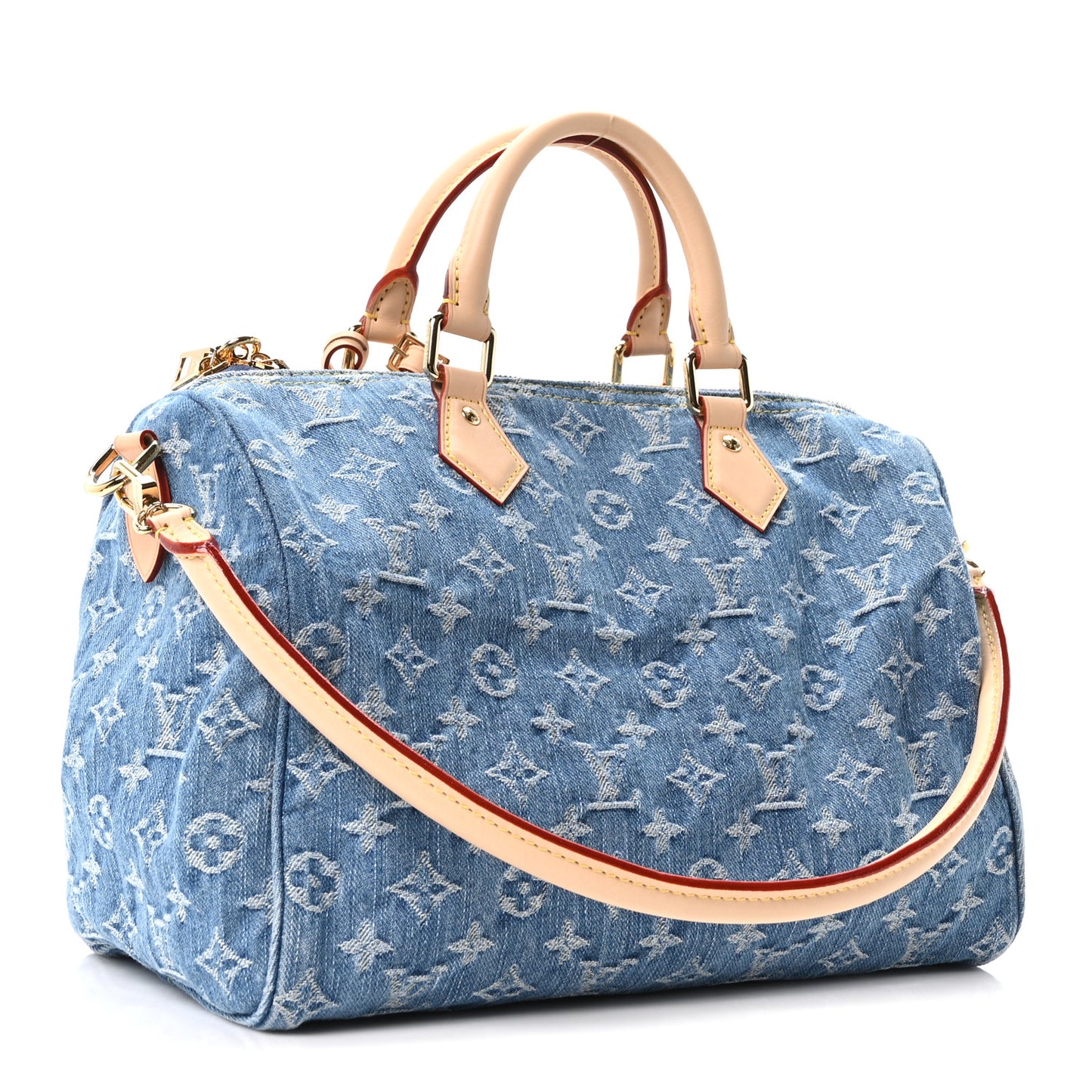 Monogram Denim Speedy Soft 30 Blue